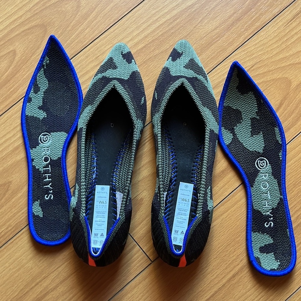Rothy’s the Point Olive Camo size 6.5